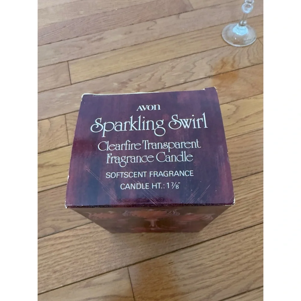 Avon Vintage 1980 Sparkling Swirl Clearfire Transparent Fragrance Candle - NIB